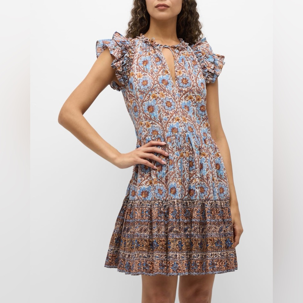 Ulla Johnson Coletta Flutter-Sleeve Mini Dress Size 6